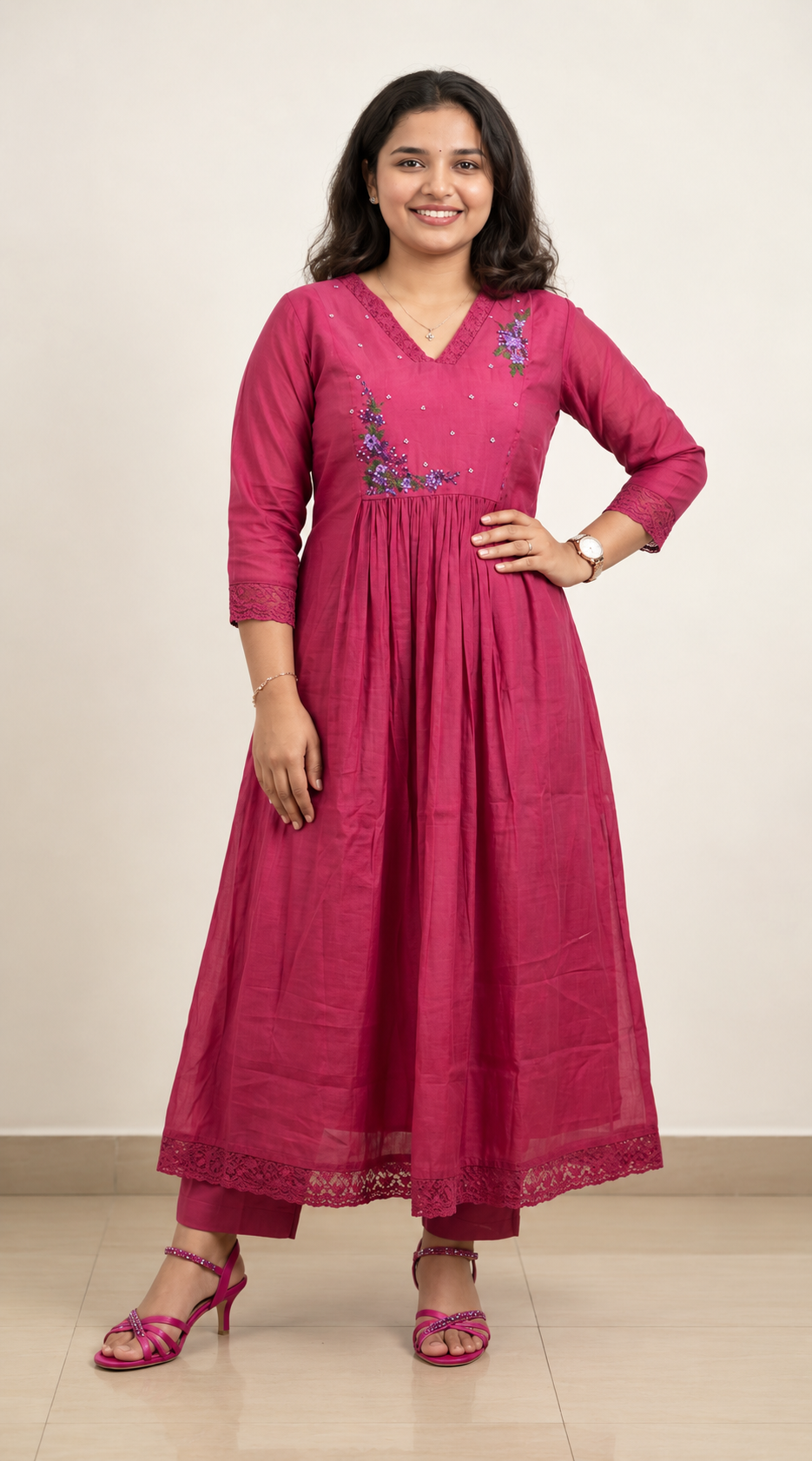 2 Pc Set Mul Chanderi Shantoon