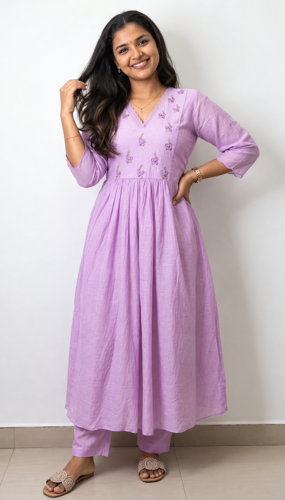 2 Pc Set Mul Chanderi Shantoon
