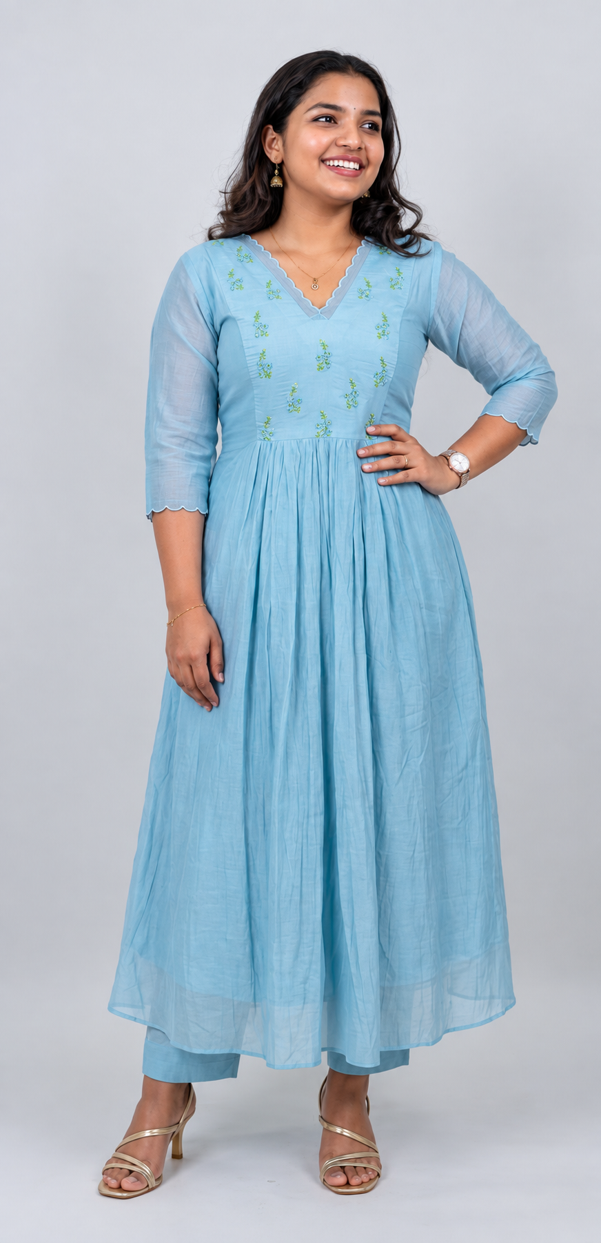 2 Pc Set Mul Chanderi Shantoon
