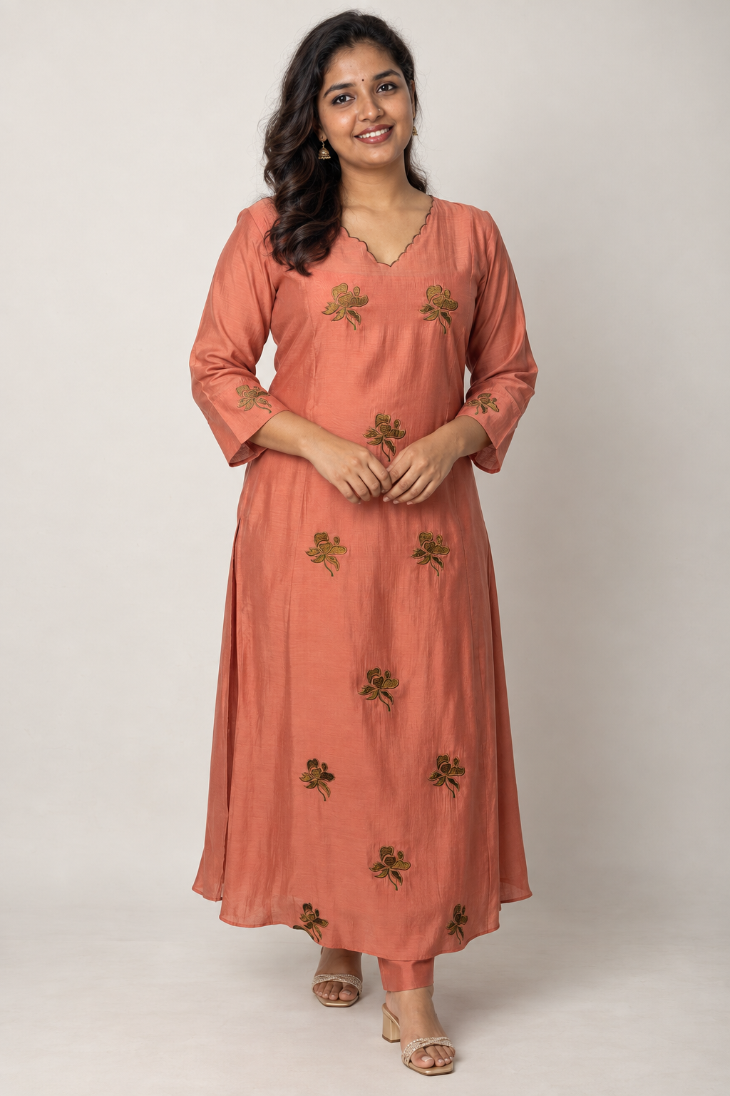 2 Pc Set Mul Chanderi Shantoon