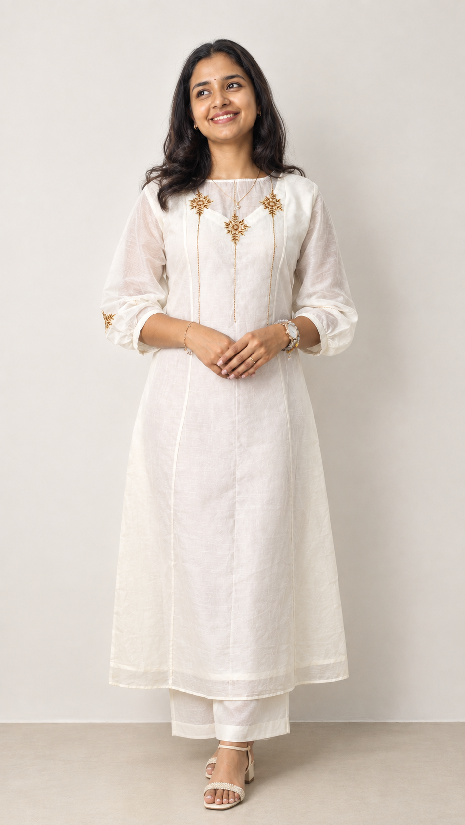 2 Pc Set Malai Chanderi Shantoon