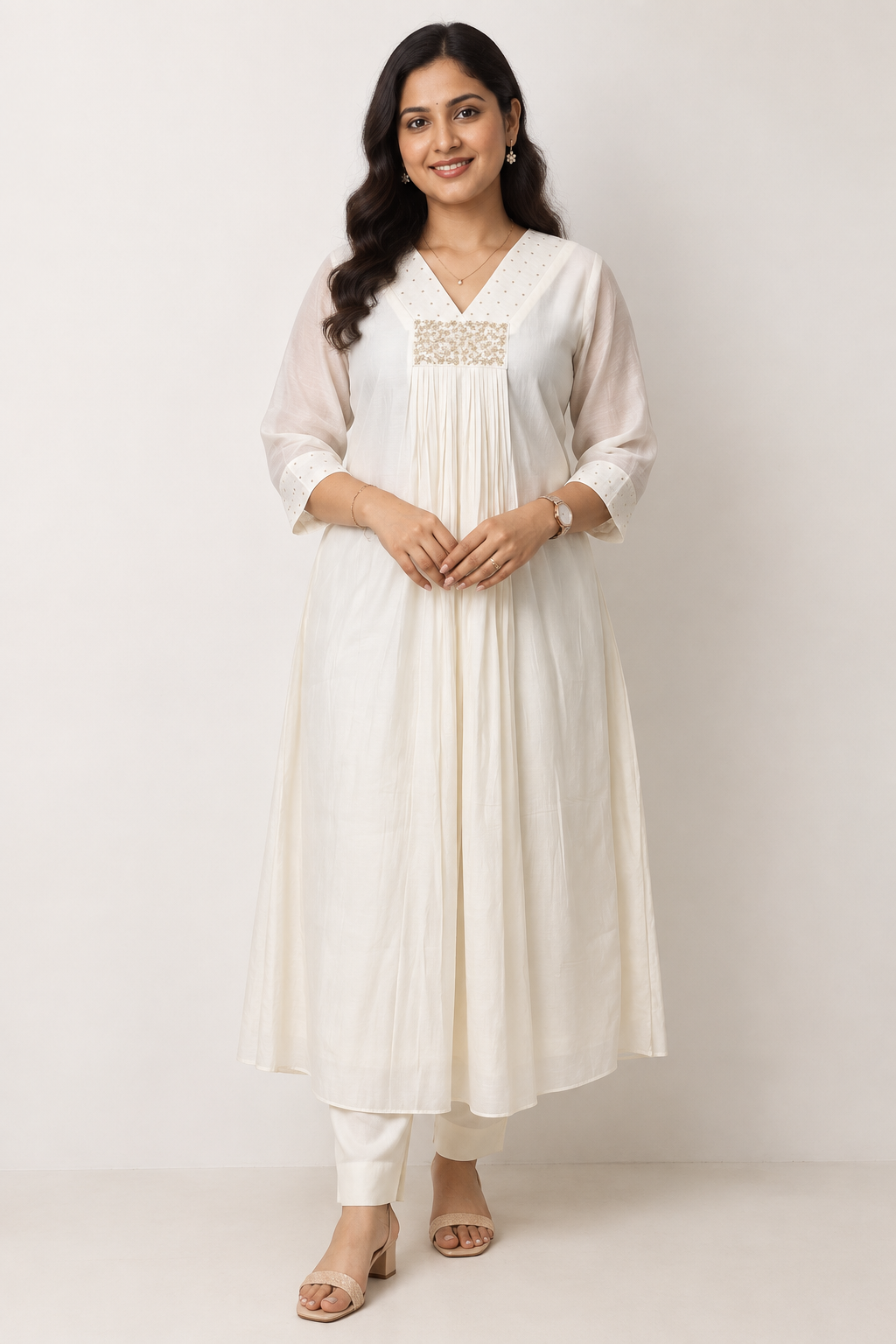 2 Pc Set Malai Chanderi Shantoon
