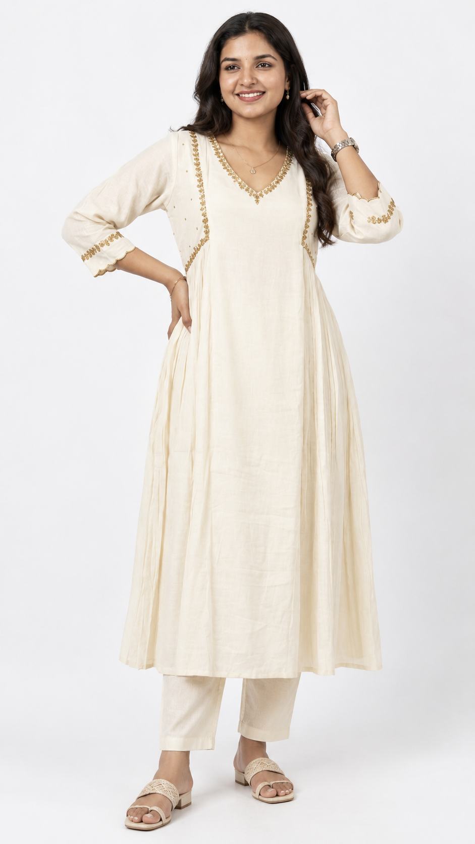 2 Pc Set Malai Chanderi Shantoon