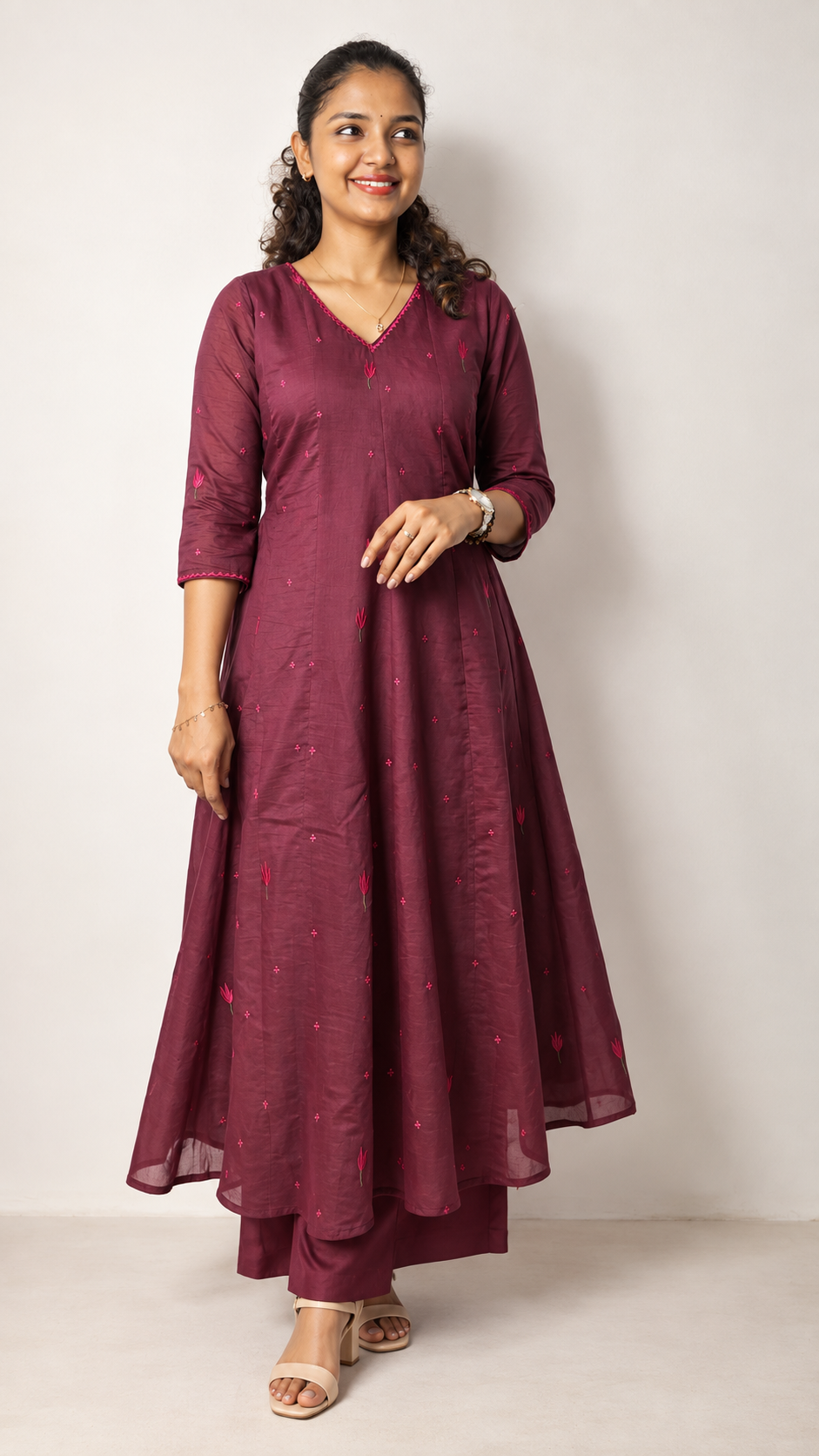 2 Pc Set Malai Chanderi Shantoon
